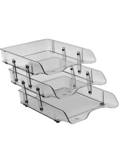 Bafix Plastic Transparent Document Shelf 3 Pieces 