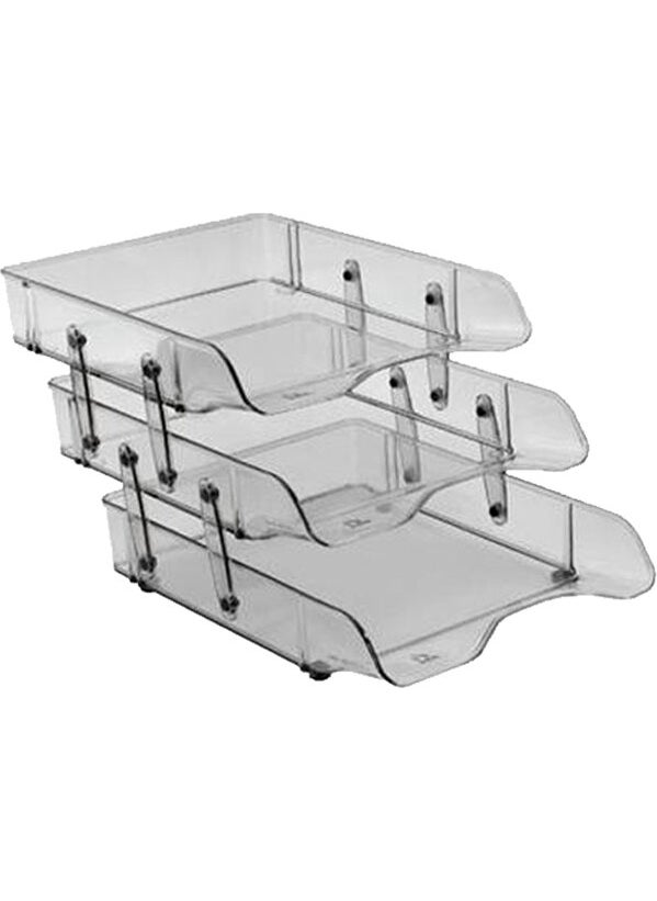 Bafix Plastic Transparent Document Shelf 3 Pieces 