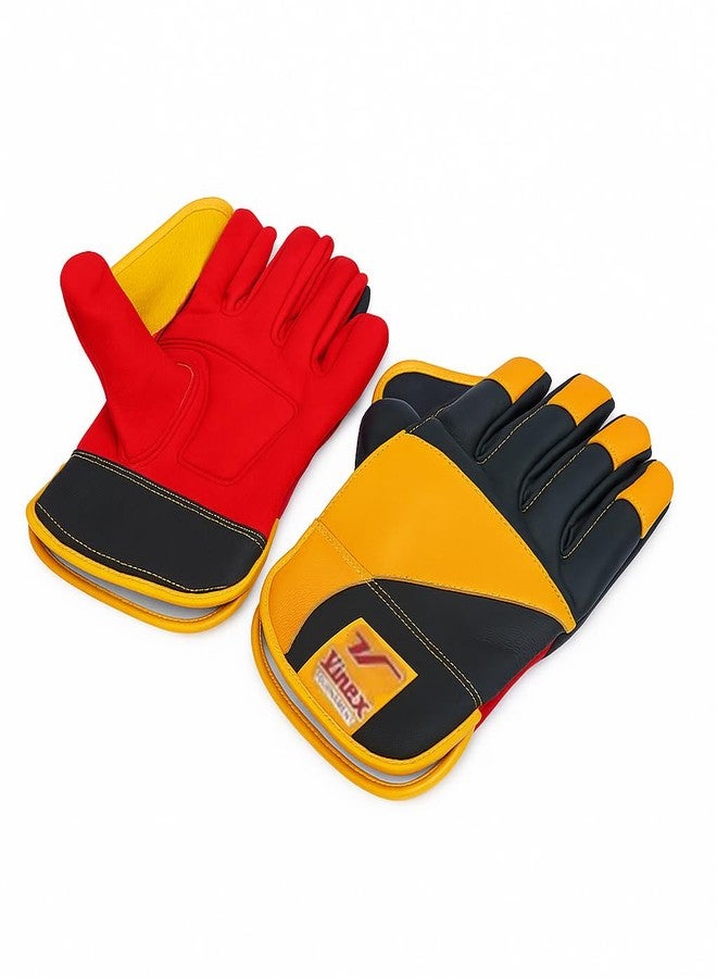 Vinex Tournament Wicket Keeping Gloves for Youth | Premium Leather Cricket Gloves | Durable, Lightweight & Comfortable | Ideal for Practice & Matches (1 Pair) - Image 1