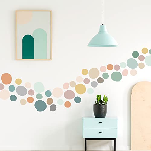 Epakh 296 Pcs Polka Dots Wall Decal Boho Rainbow Kids Playroom Wall Decor Gifts, Colorful Nursery Room Bedroom Classroom Watercolor Decal Art, Peel and Stick Modern Decor Sticker(Light Colors) - Image 5