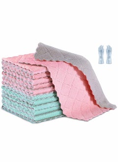Excefore Dishcloths, Premium Cleaning Cloth Remove The Oil and dust Kitchen Towels, Super Absorbent Coral Velvet Dish Towels for House Furniture Table Kitchen Dish Window Glasses  - Image 1