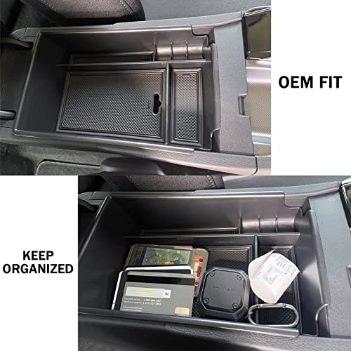 TACOBRO Center Console Organizer Compatible with Hyundai Sonata 2020 2021 2022 2023 Accessories, Sonata N-Line/Limited Insert Tray Secondary Storage Armrest Box ABS Black - Image 4