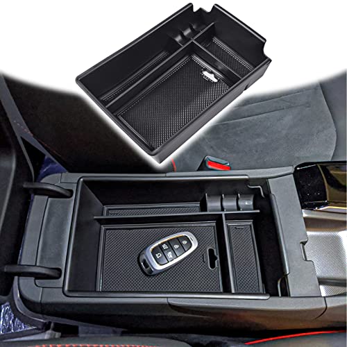 TACOBRO Center Console Organizer Compatible with Hyundai Sonata 2020 2021 2022 2023 Accessories, Sonata N-Line/Limited Insert Tray Secondary Storage Armrest Box ABS Black - Image 1