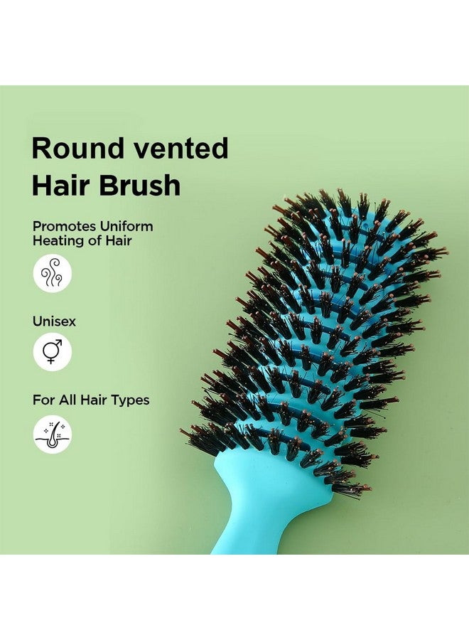 Hearts Hair Brush | Flexible Bristles Brush | Hair Brush With Paddle | Quick Drying Hair Brush | Suitable For All Hair Types | Round Vented Hair Brush | 2 Piece | C13-X-Ble | Blue - Image 2