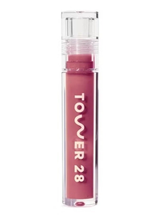 Tower 28 ShineOn Moisturizing Lip Jelly Gloss,  Sesame - semi-sheer, milky mauve 3.9g – Non-Sticky, Hydrating Lip Shine - Image 1