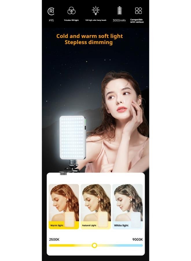 إضاءة فيديو LED وإضاءة سيلفي للجوال - مع مشبك أمامي/خلفي، 3 أوضاع و10 مستويات سطوع، إضاءة تصوير محمولة للهاتف والتابلت واللاب توب لزوم وتيك توك - Image 3