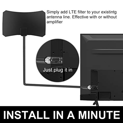 KBFUSHI LTE Filter for TV Antenna,Filters 4G 5G LTE Signal Reduces Interference from Cell Towers for Clear Digital HD TV Reception (Frequency Range 5-695Mhz) - Image 4