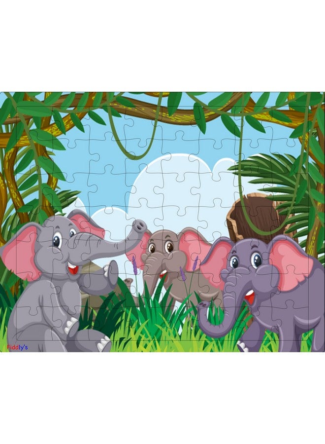 Fiddlys 54 Pcs Wood Jigsaw Puzzles for Kids & Children Age 6+ Animal World and Sea World (Bears Elephant & Panda Pack of 3) - Image 4