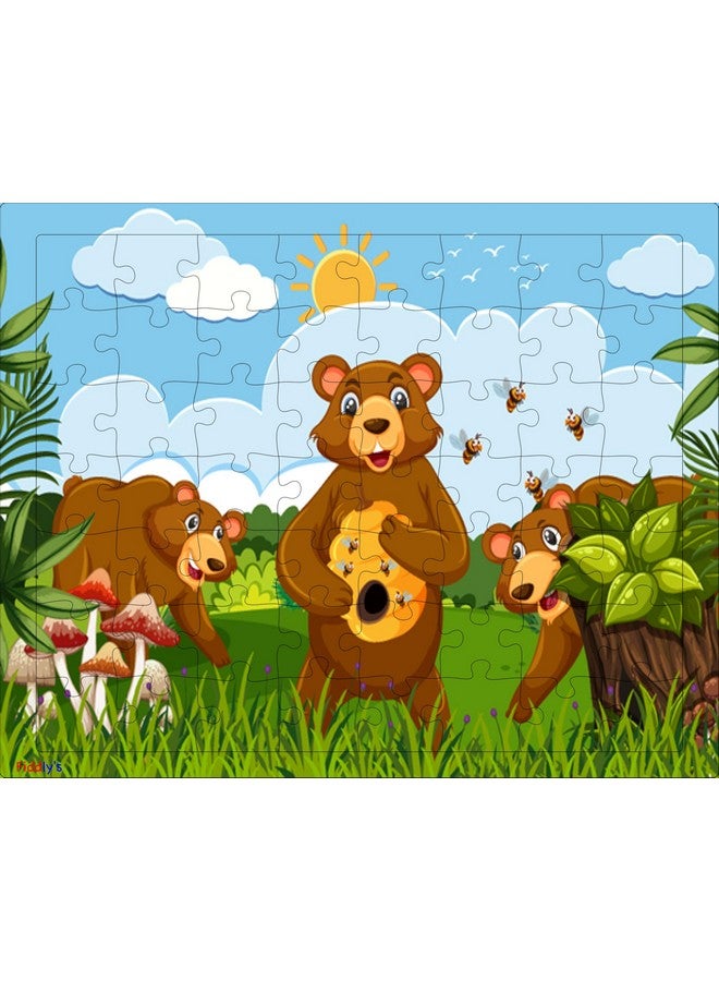 Fiddlys 54 Pcs Wood Jigsaw Puzzles for Kids & Children Age 6+ Animal World and Sea World (Bears Elephant & Panda Pack of 3) - Image 2