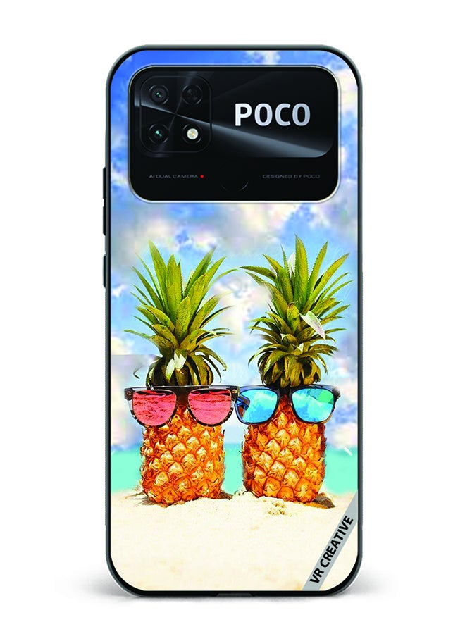 VR CREATIVE Protective Case Cover For Xiaomi Poco C40 Pineapple Design Multicolour - Image 1