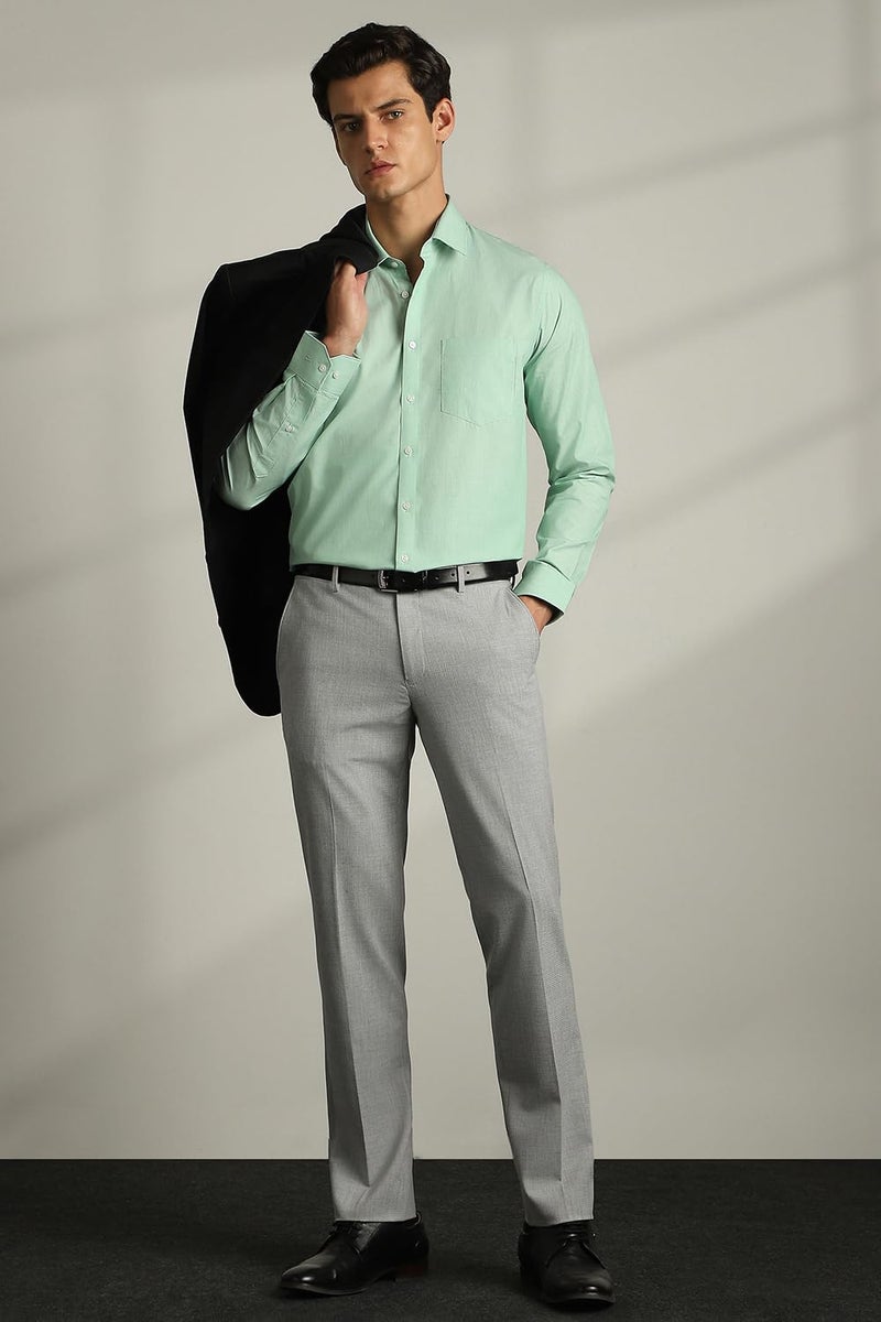 Van Heusen Men's Cotton Solid Slim Fit Formal Shirt (Vhsfbslpy08743_Green 40) - Image 5