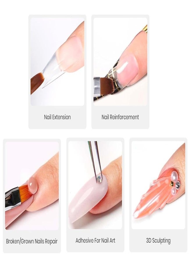 HUDA GIRL 17-in-1 Poly Nail Extension Gel Kit: Complete UV Builder Gel & Nail Art Set for women (Multicolor) - Image 3