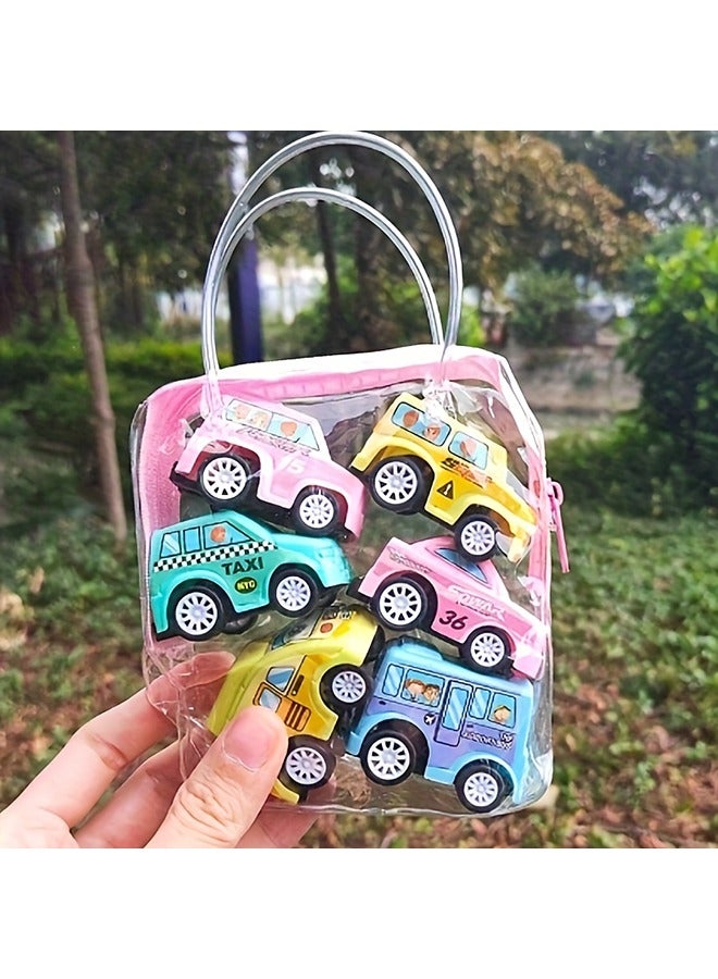 6pcs Pull Back City Cars Vehicles Set Model Car, Friction Powered Die-Cast Cars Educational Play Toys - Image 2