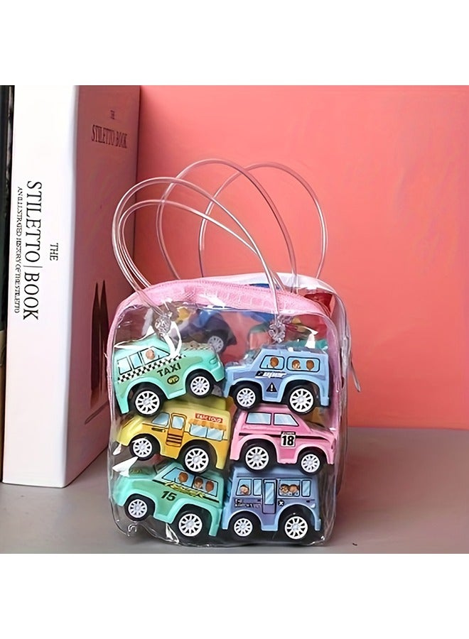 6pcs Pull Back City Cars Vehicles Set Model Car, Friction Powered Die-Cast Cars Educational Play Toys - Image 3