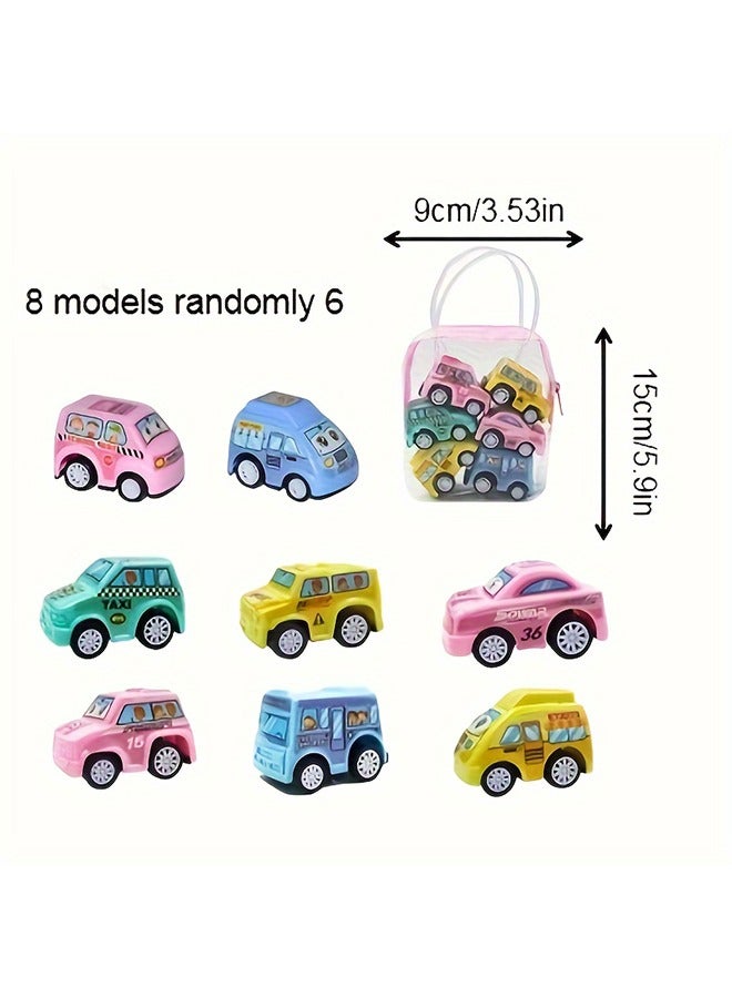 6pcs Pull Back City Cars Vehicles Set Model Car, Friction Powered Die-Cast Cars Educational Play Toys - Image 4