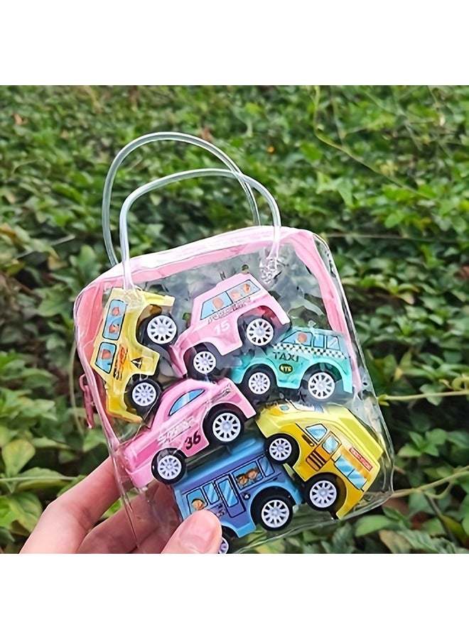 6pcs Pull Back City Cars Vehicles Set Model Car, Friction Powered Die-Cast Cars Educational Play Toys - Image 1