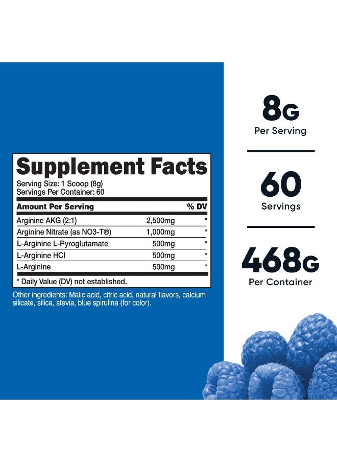 Nutricost L-Arginine Complex (Blue Raspberry, 60 Servings) - Gluten Free, Non-GMO