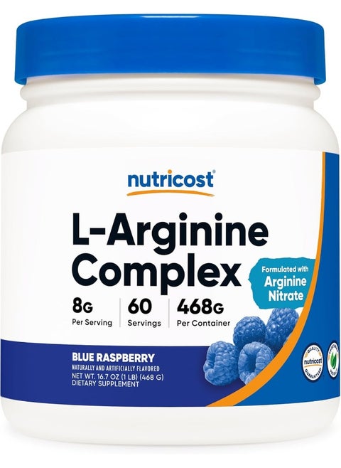 Nutricost L-Arginine Complex (Blue Raspberry, 60 Servings) - Gluten Free, Non-GMO