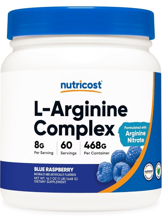 Nutricost L-Arginine Complex (Blue Raspberry, 60 Servings) - Gluten Free, Non-GMO