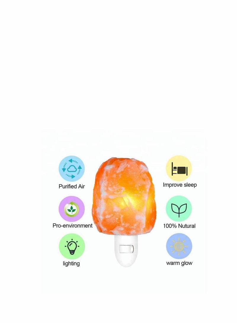 SYOSI Natural Crystal Himalayan Salt Wall Lamp - Air Purifying Night Light 360° Rotatable Plug 15W Bulb  - Image 2