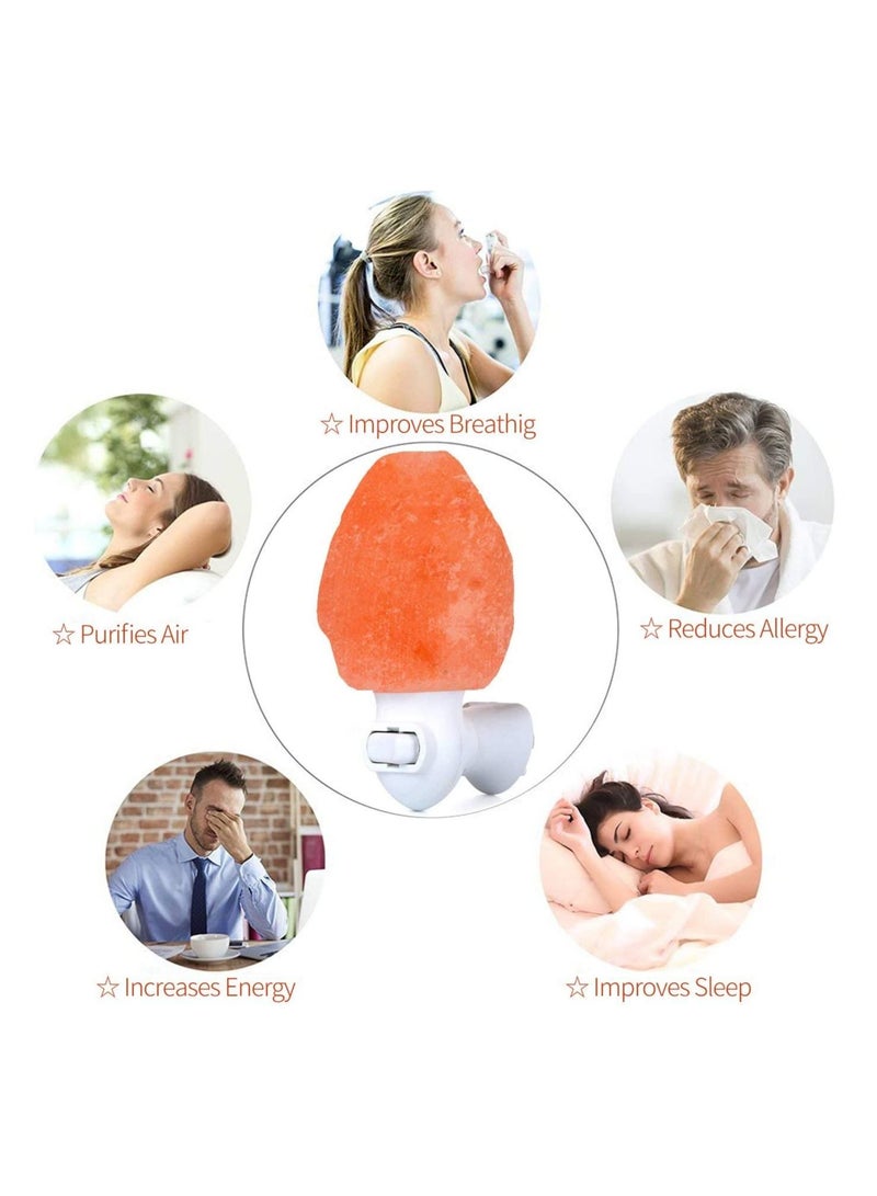 SYOSI Natural Crystal Himalayan Salt Wall Lamp - Air Purifying Night Light 360° Rotatable Plug 15W Bulb  - Image 3