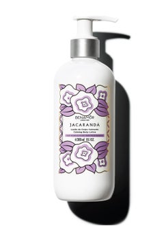 Benamor Jacaranda Body Lotion Calming and Smoothing Body Moisturiser Body Lotion with Organic Aloe Vera and Castor Oil Floral Scent Paraben Free 300ml