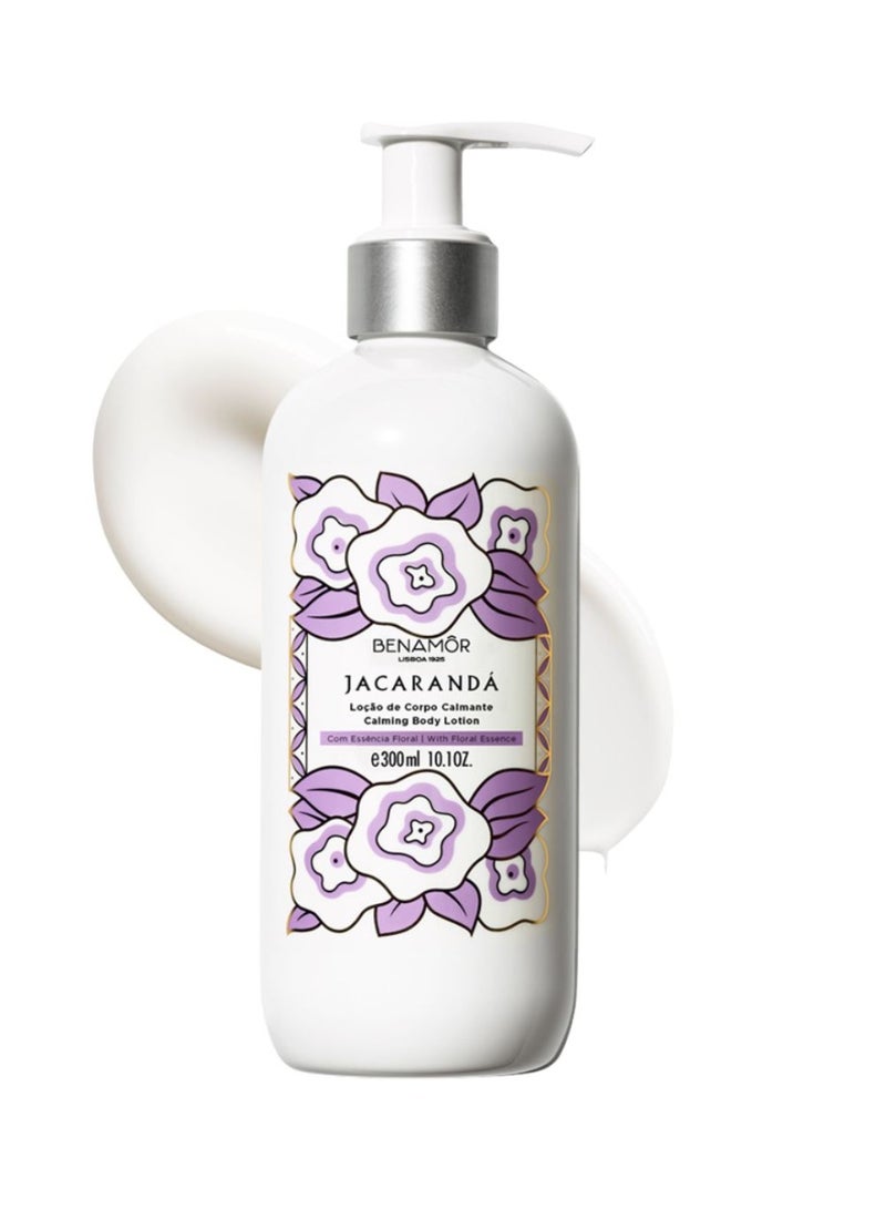 BENAMÕR Jacaranda Body Lotion – Calming & Smoothing Moisturiser with Organic Aloe Vera, Castor Oil & Carnauba Wax | Floral Scent, Paraben Free – 300ml - Image 1