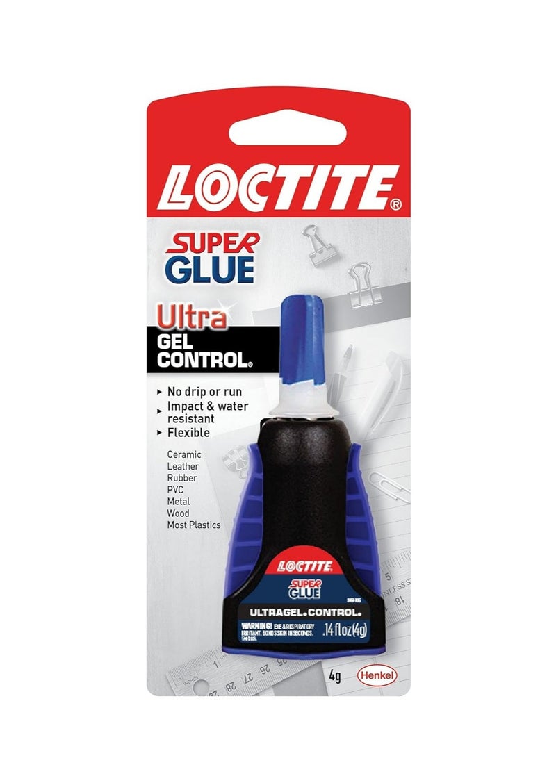 Loctite Loctite Super Glue Ultra Gel Control, Clear Superglue for Plastic, Wood, Metal, Crafts, & Repair, Cyanoacrylate Adhesive Instant Glue, Quick Dry - 0.14 fl oz Bottle, Pack of 1  - Image 1