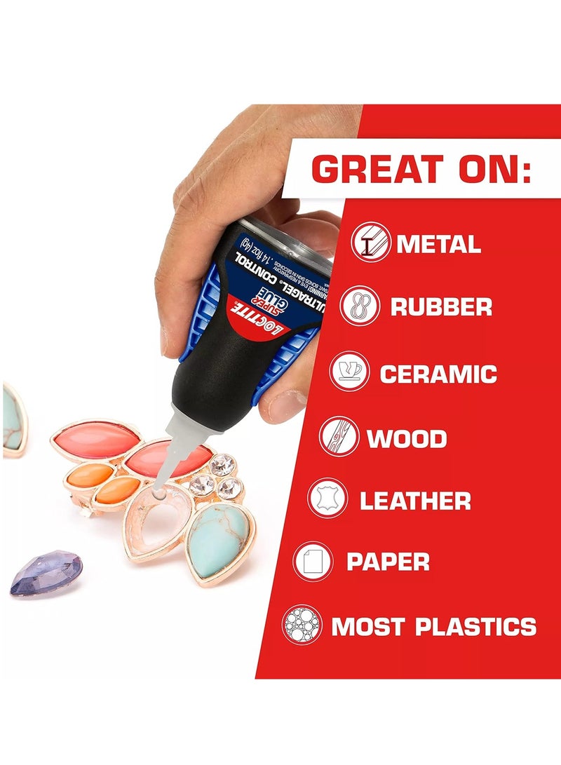 Loctite Loctite Super Glue Ultra Gel Control, Clear Superglue for Plastic, Wood, Metal, Crafts, & Repair, Cyanoacrylate Adhesive Instant Glue, Quick Dry - 0.14 fl oz Bottle, Pack of 1  - Image 4