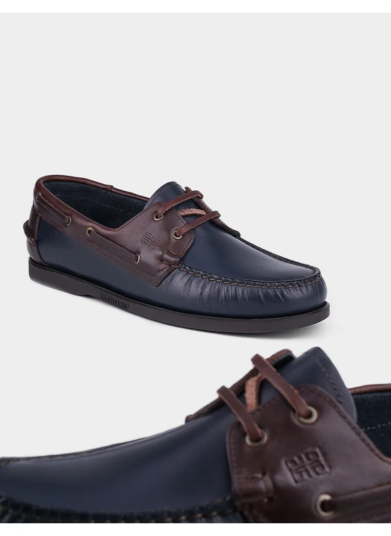 Cabani Leather Navy Blue Men's Casual Shoes