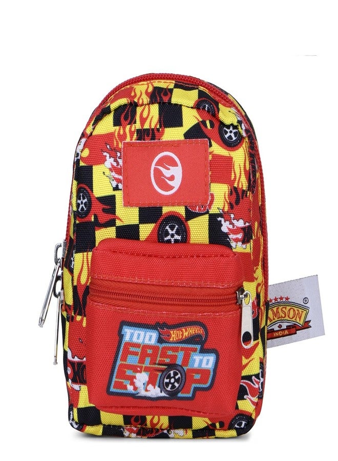 Ramson India Hotwheel Design Mini Pouch - Compact Storage for Kids and Accessories, Red & Yellow | 14cm x 11.5cm x 4.5cm - Image 1