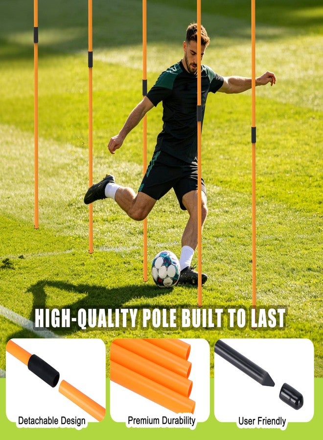 Hikeen Agility Poles, 6 Pack 6ft Soccer Training Poles, Adjustable Detachable Speed and Agility Training Equipment for Football, Practice Accessories for Adults Youth - Image 5