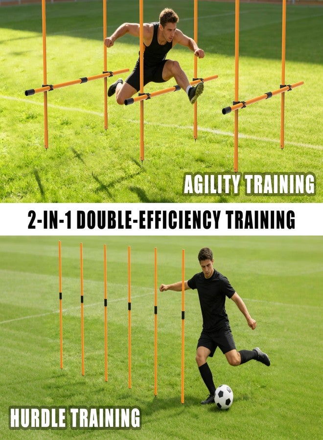 Hikeen Agility Poles, 6 Pack 6ft Soccer Training Poles, Adjustable Detachable Speed and Agility Training Equipment for Football, Practice Accessories for Adults Youth - Image 2