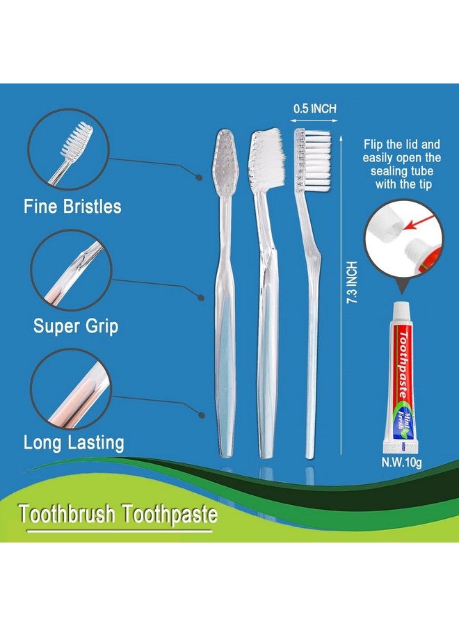 اتش كيو اس ال سوند HQSLsund 100 فرشاة أسنان للاستخدام مرة واحدة مع معجون أسنان مغلف بشكل فردي، فرش أسنان بلونين ومعجون أسنان 10 جرام، معجون أسنان بالجملة للمشردين، Airbnb، الفنادق - Image 3