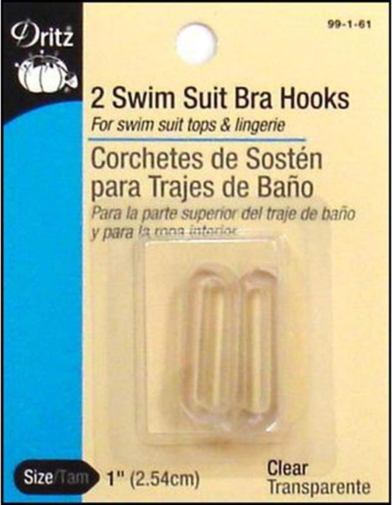 Dritz Swim Suit Bra Hook Clear 1  2PK - Image 1