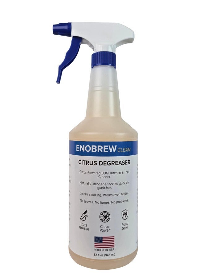 Enobrew Citrus Degreaser and Kitchen Grease Cleaner, Heavy Duty Natural Citrus Formula for BBQ Grills, Stovetops, Cabinets, Autos and Outdoor Surfaces, Fast Acting Best Kitchen Degreaser (32 oz) - Image 1
