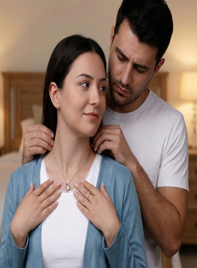 LUXUS™ 18K Gold Finish Heart Pendant Necklace for Wife - Emotional Love Necklace with 7mm CZ Stone & Adjustable Chain - Romantic “To My Wife” to Express Deep Love in Gift Box - Image 5