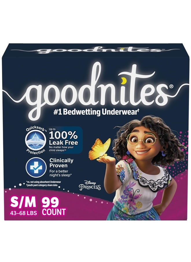 GoodNites - Goodnites Girls' Bedwetting Underwear, Size S/M (43-68 lbs), 99 Ct (3 Packs of 33), Packaging May Vary - Image 1