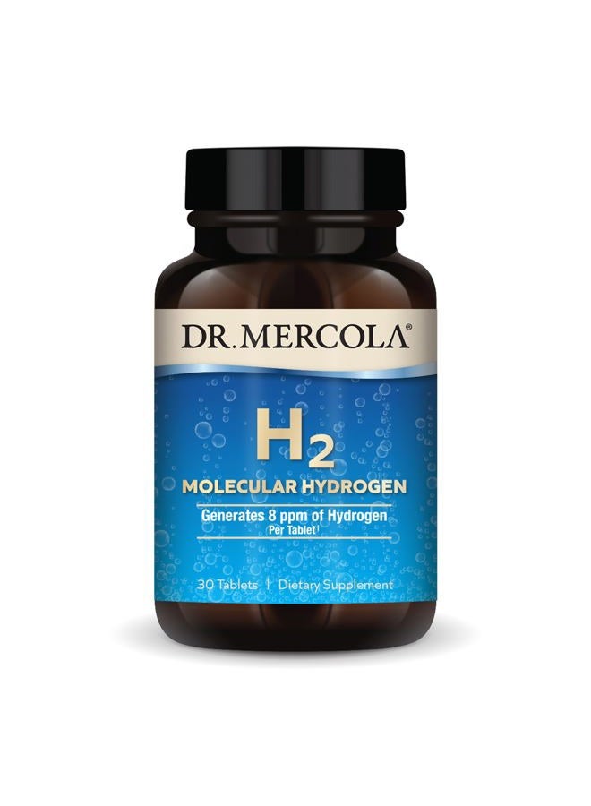 Dr. Mercola الهيدروجين الجزيئي H2، 30 حصة (30 قرص)، مكمل غذائي، يدعم صحة الدماغ والوظيفة الإدراكية، غير معدّل وراثيًا - Image 1