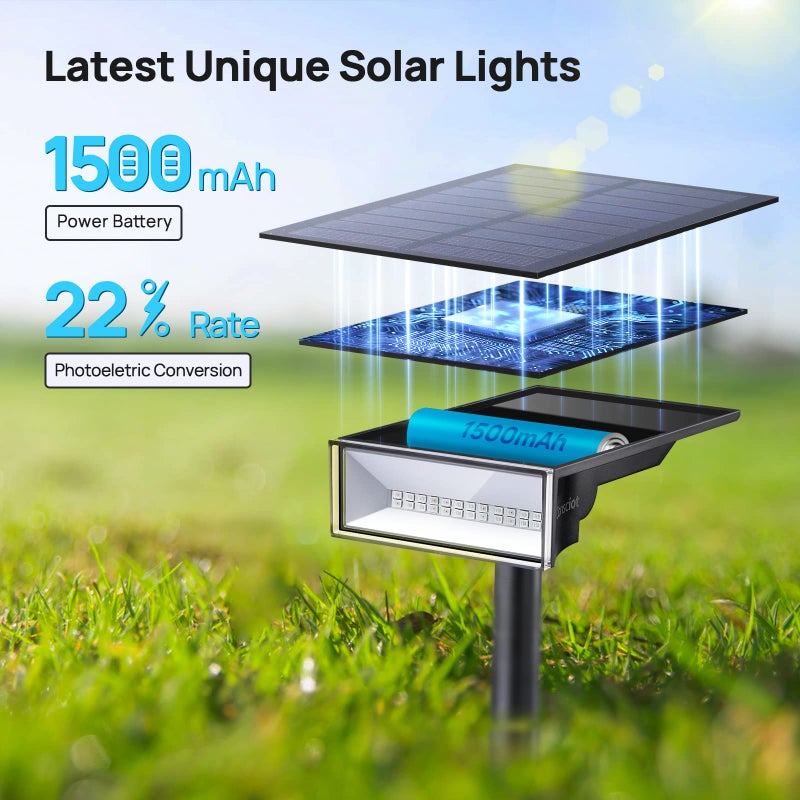 Consciot Solar Spotlight Outdoor Waterproof, Multicolored Solar Outdoor Lights, IP65 Waterproof Solar Spot Light for Yard Chritmas Garden Tree,2 Pack - Image 4