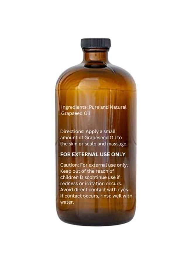 Essentially KateS Grape Seed Oil 500 ml - Large Glass Container with Dispenser - 100% Pure and Natural, Cold Pressed and Hexane Free - for Hair, Skin and Body - Image 2