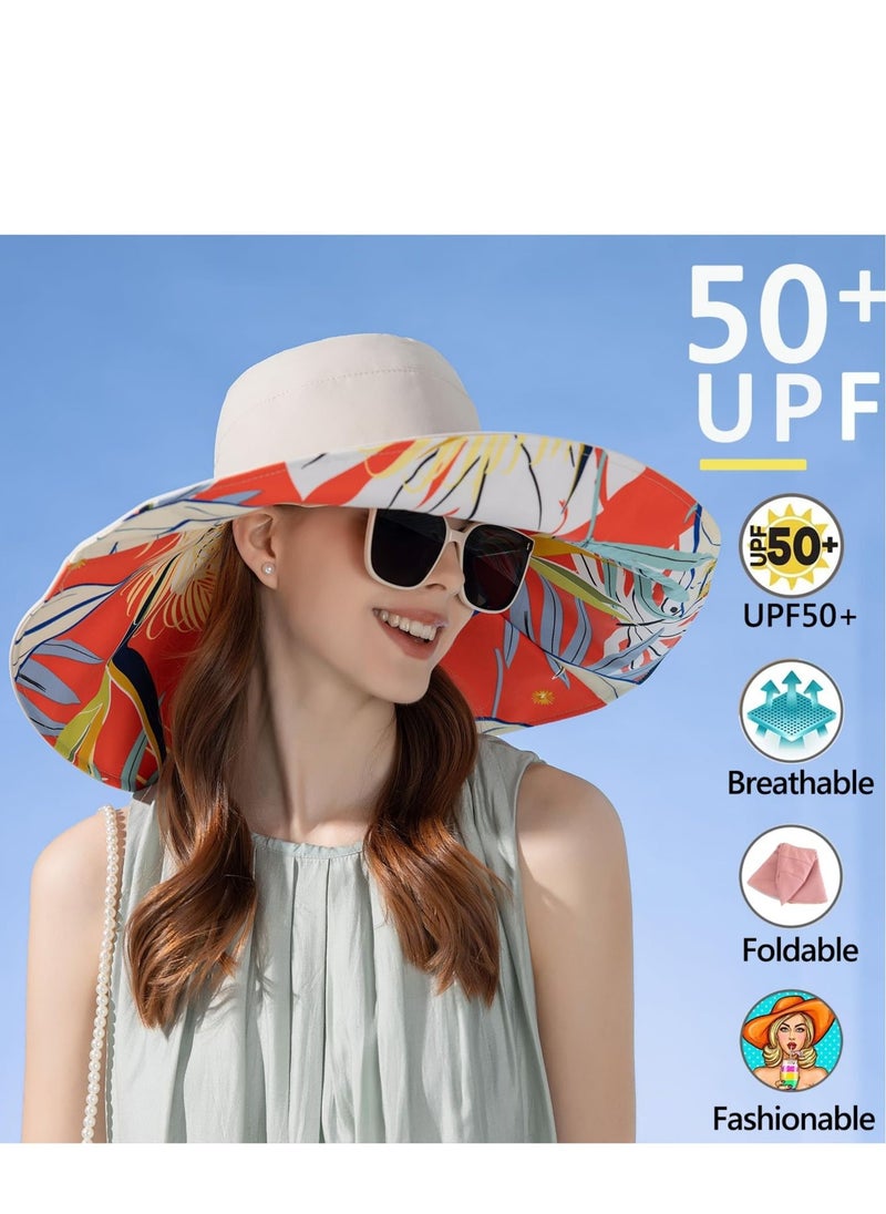 SYOSI - Wide Brim Hats for Women, Packable Extra Large Brim Floppy Sun Hat Reversible UPF 50+ Beach Sun Bucket Hat, Travel hat, Hiking hat, Fishing hat - Image 1