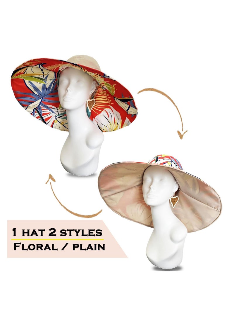 SYOSI - Wide Brim Hats for Women, Packable Extra Large Brim Floppy Sun Hat Reversible UPF 50+ Beach Sun Bucket Hat, Travel hat, Hiking hat, Fishing hat - Image 1