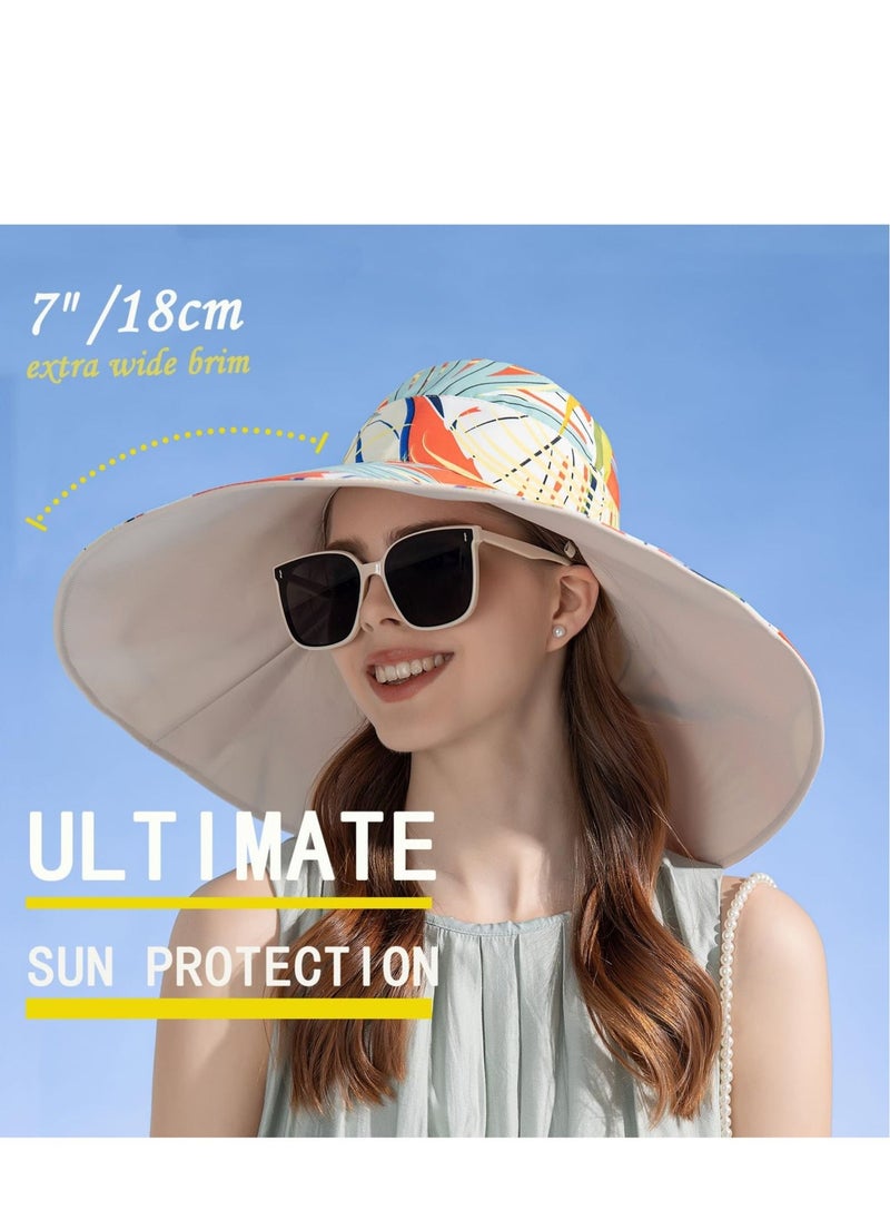 SYOSI - Wide Brim Hats for Women, Packable Extra Large Brim Floppy Sun Hat Reversible UPF 50+ Beach Sun Bucket Hat, Travel hat, Hiking hat, Fishing hat - Image 1