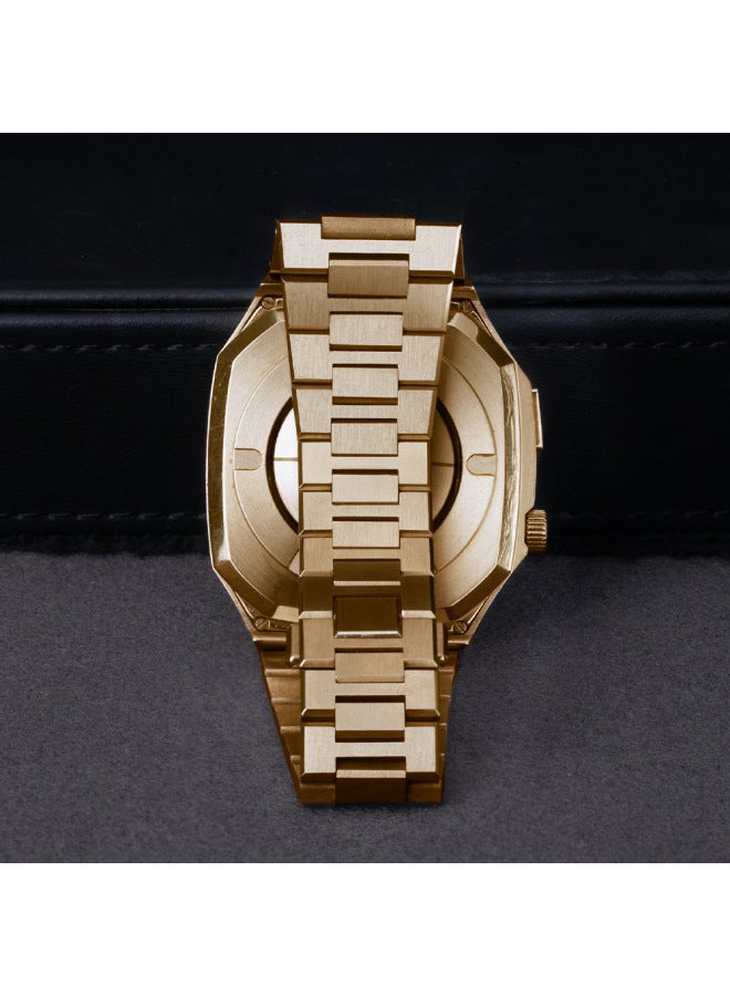 Suitable For Apple Iwatch Case Modified Stainless Steel Oak Watch Protective Case Rose Gold 44mm45mms789 - Image 2