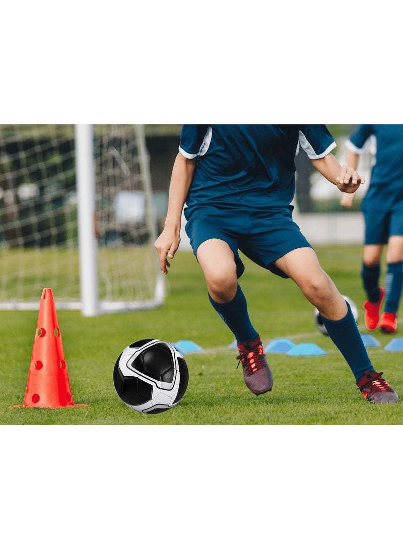 Lacoz Size 5 Soccer Ball for Training & Match Play – Durable Machine-Stitched Football for Kids, Teens & Adults – Suitable for Indoor & Outdoor High-Performance Textured Grip for All-Weather Play Black - Image 2