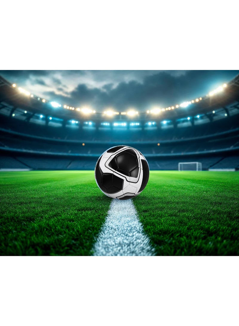 Lacoz Size 5 Soccer Ball for Training & Match Play – Durable Machine-Stitched Football for Kids, Teens & Adults – Suitable for Indoor & Outdoor High-Performance Textured Grip for All-Weather Play Black - Image 3