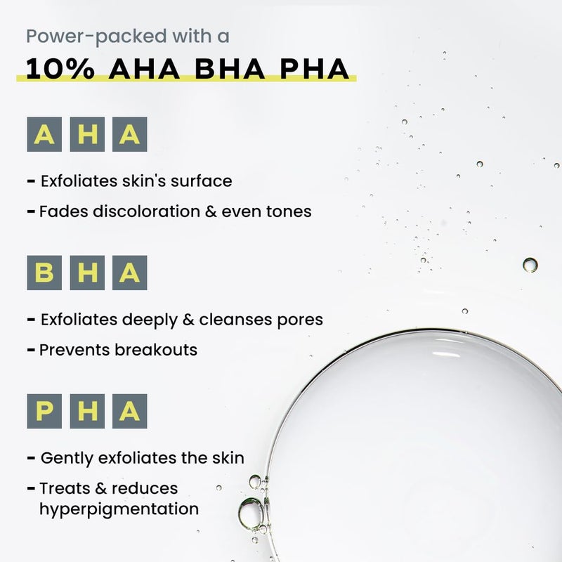 HYPHEN Hyphen Resurfacing 10 AHA BHA PHA Exfoliator  Instant Exfoliation with 20 Pineapple Extract  Leaveon Serum  Smoothens Texture Unclogs Pores Nonirritating  Facial Serum for Men  Women  50ml - Image 3