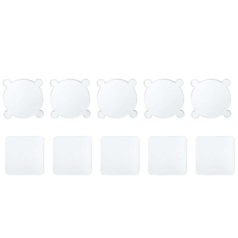 Mcredy 10 PCS Acrylic Stamp BlocksClear Stamping Stamps Blocks Tools for DIY Craft Scrapbook Crafts Making5 PCS Flower5 PCS Square