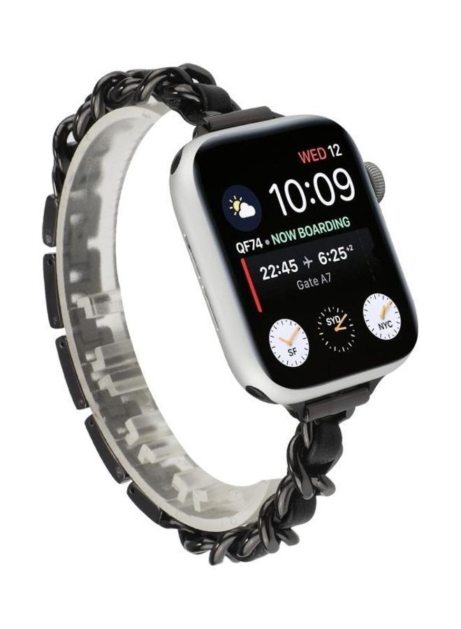 NIBEMINENT Ethnic Replacement Watchband For Apple Watch Series 1/2/3/4/5/6/7/SE 42/44/45mm Black - Image 2